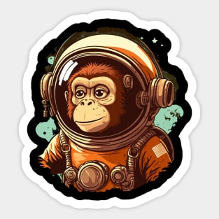 cute monkey astronaut Sticker